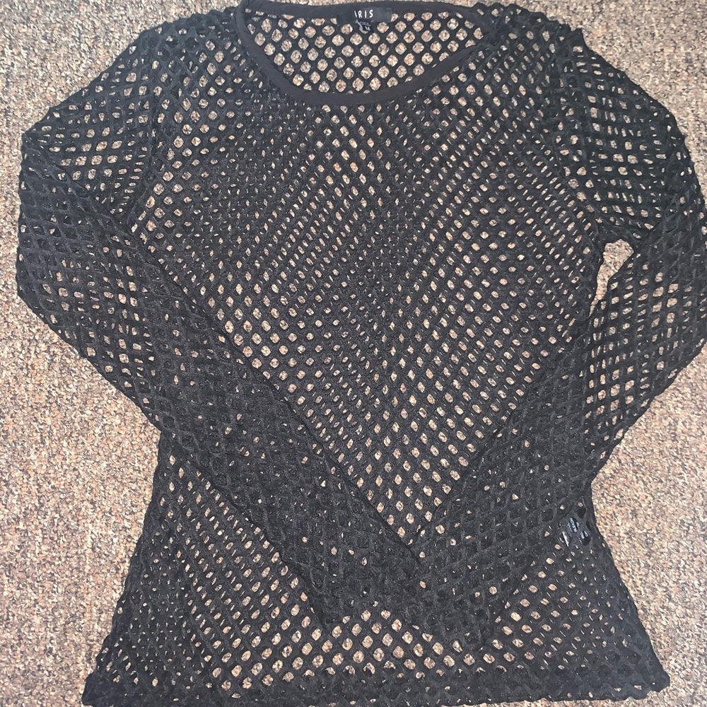 A netted long sleeve shirt